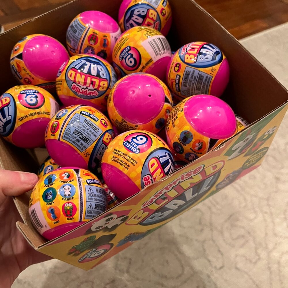 Surprise Fun Blind Ball Toy Lot 24 Mini Mystery Plastic Balls Kids Toys Ages 3+